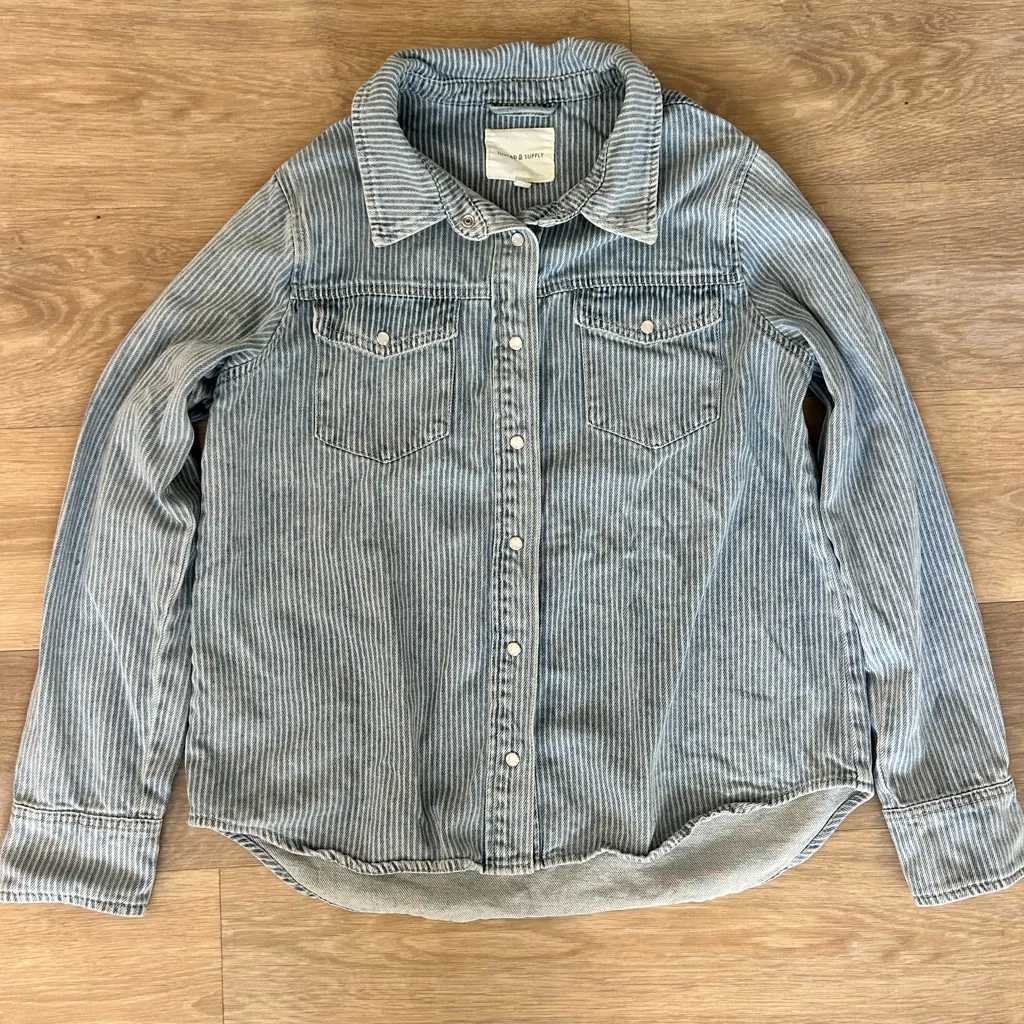 Thread & Supply Striped Denim Button - Image 3