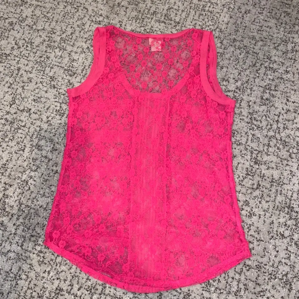 Lace Sheer Tank Top Shirt - Image 2