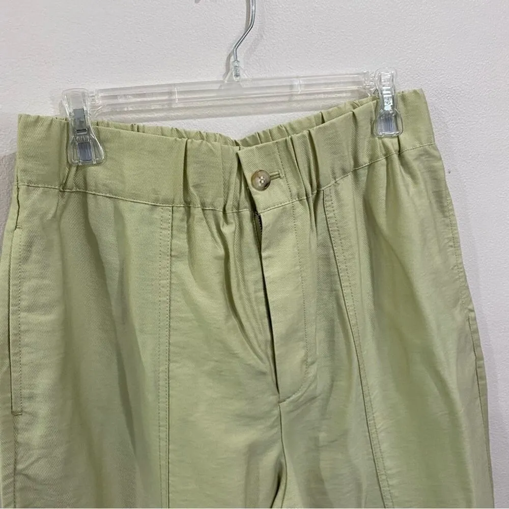 Madewell Tapered Huston Comfort Pull-On Crop Pants Green NWT Size M - Image 5