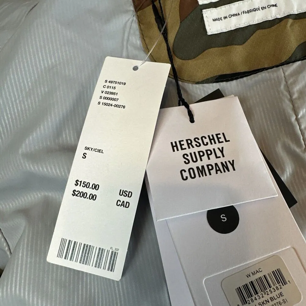 Herschel Supply Co. Womens Mac Coat Size M Rain Trench Alaskan Blue - Image 14