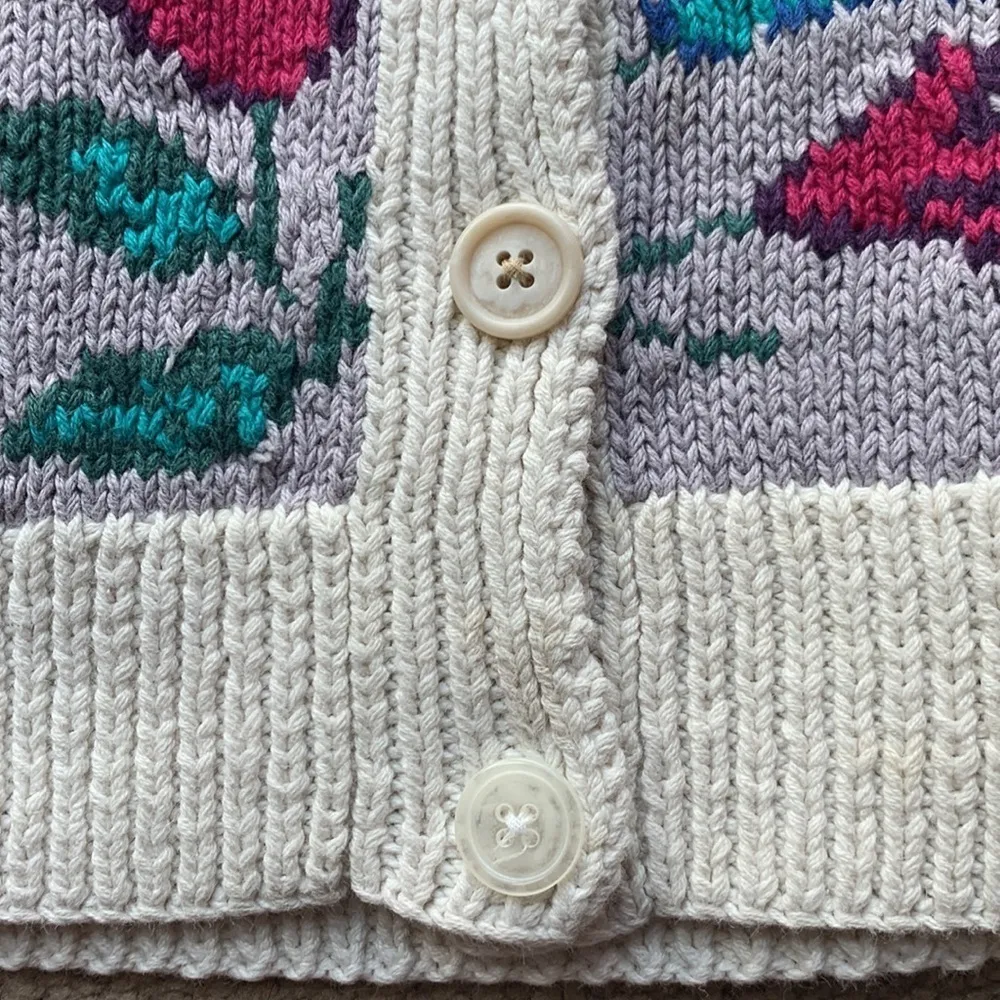 ORVIS | Vintage ORVIS Patchwork Hand Knit Cardigan - Image 4