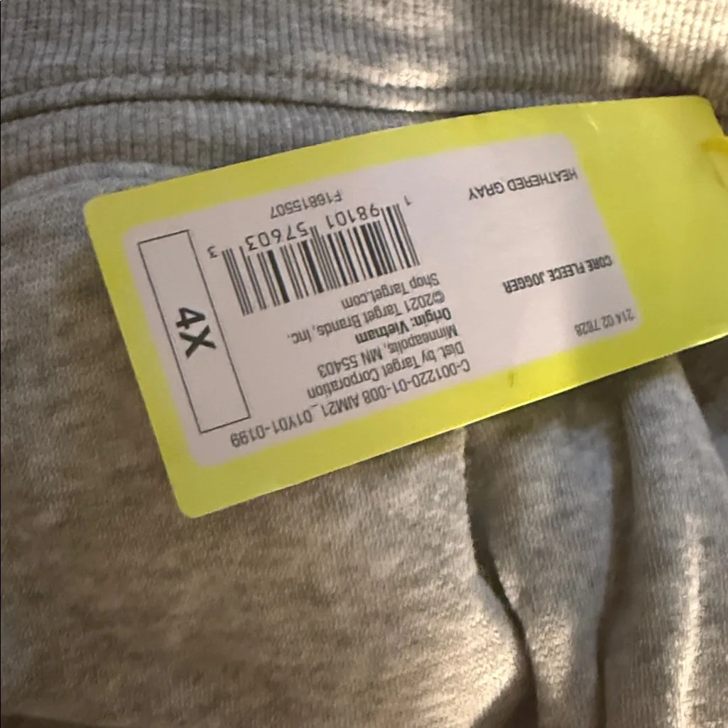 All in Motion Gray Jogger Sweatpants size 4Xl - Image 4