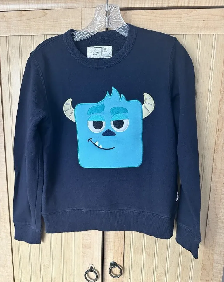 CHOCOOLATE X Disney Pixar Monster’s Inc. Sully Sweatshirt Sweater Crewneck SMALL Gray - Image 1