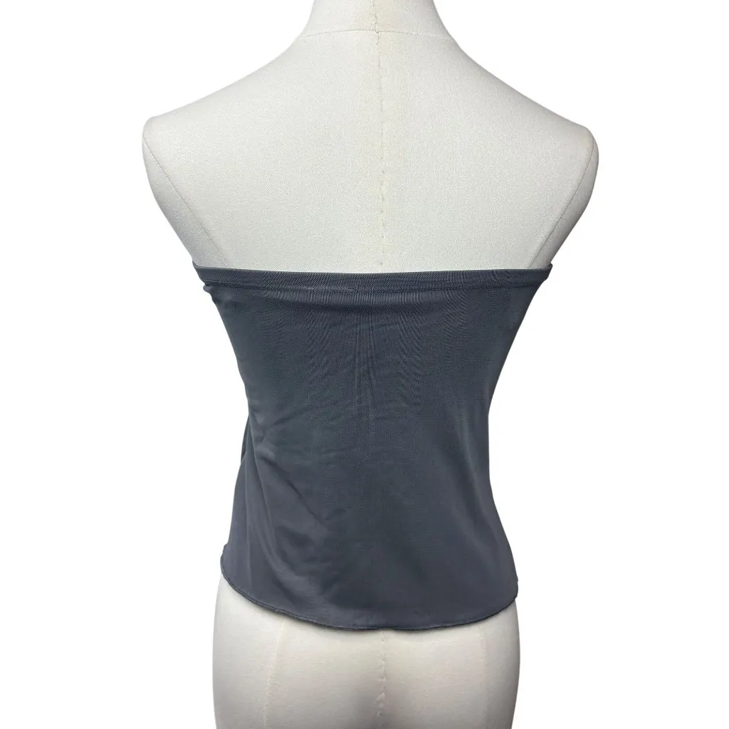 Women’s Garage Medium Grey Mesh Bandeau Top w/ Side Cinch - Image 3