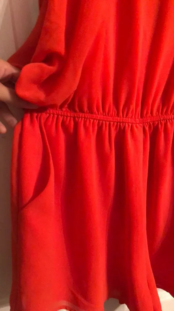 Cold Shoulder Romper Red Size M - Image 2