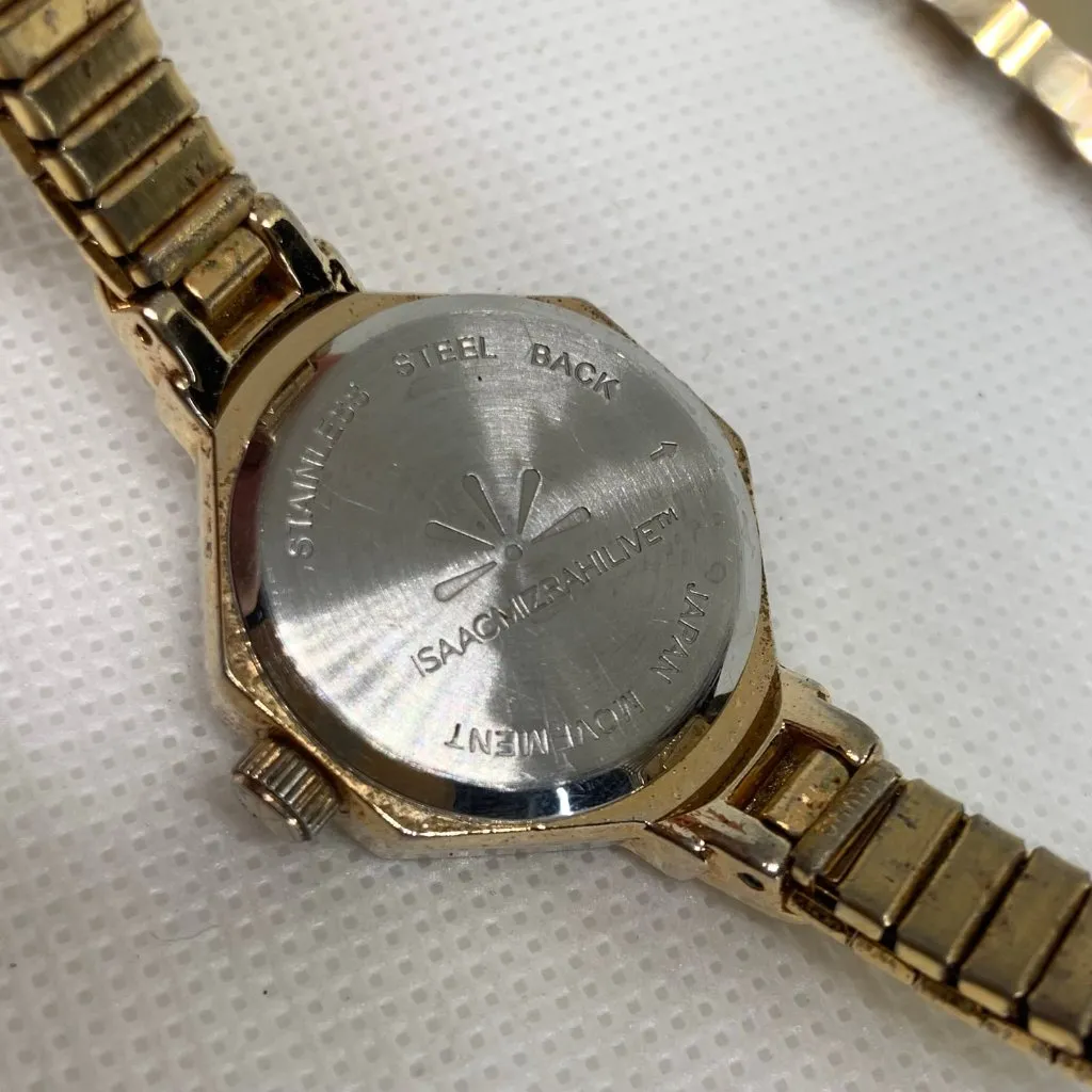 Isaac Mizrahi gold tone rhinestones women watch 25mm quartz analog 7” running - Image 7