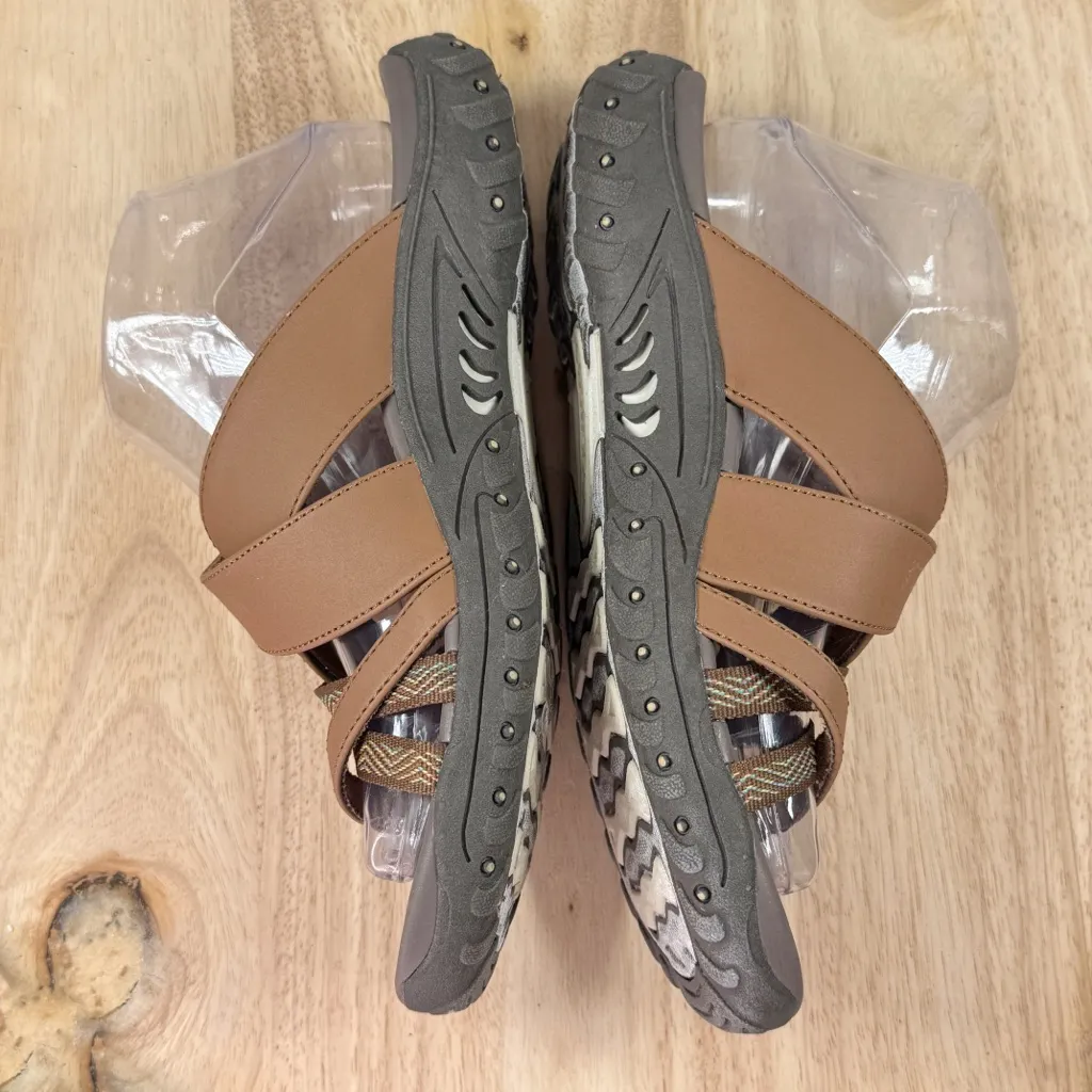 Skechers Reggae Sunday Stroll Strappy Slide Sandals Brown Rainbow Women 9 - Image 6