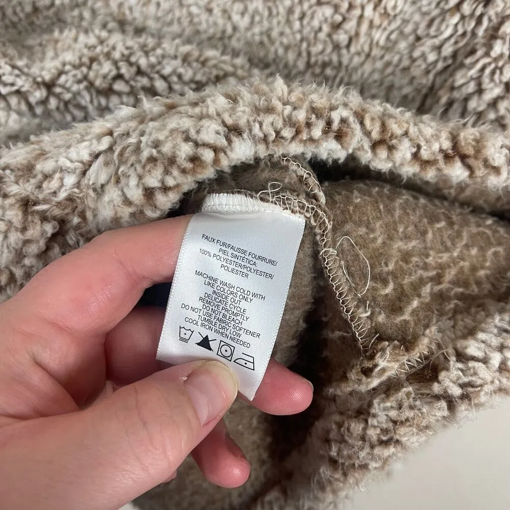 Marc New York Performance Tan Sherpa Pull Over Jacket Size Medium - Image 5
