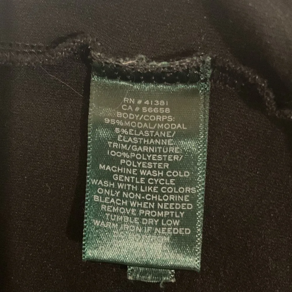 LAUREN  Women's V-Neck Tunic Top Sz L Cream Trim Short Sleeve Blouse - Image 10