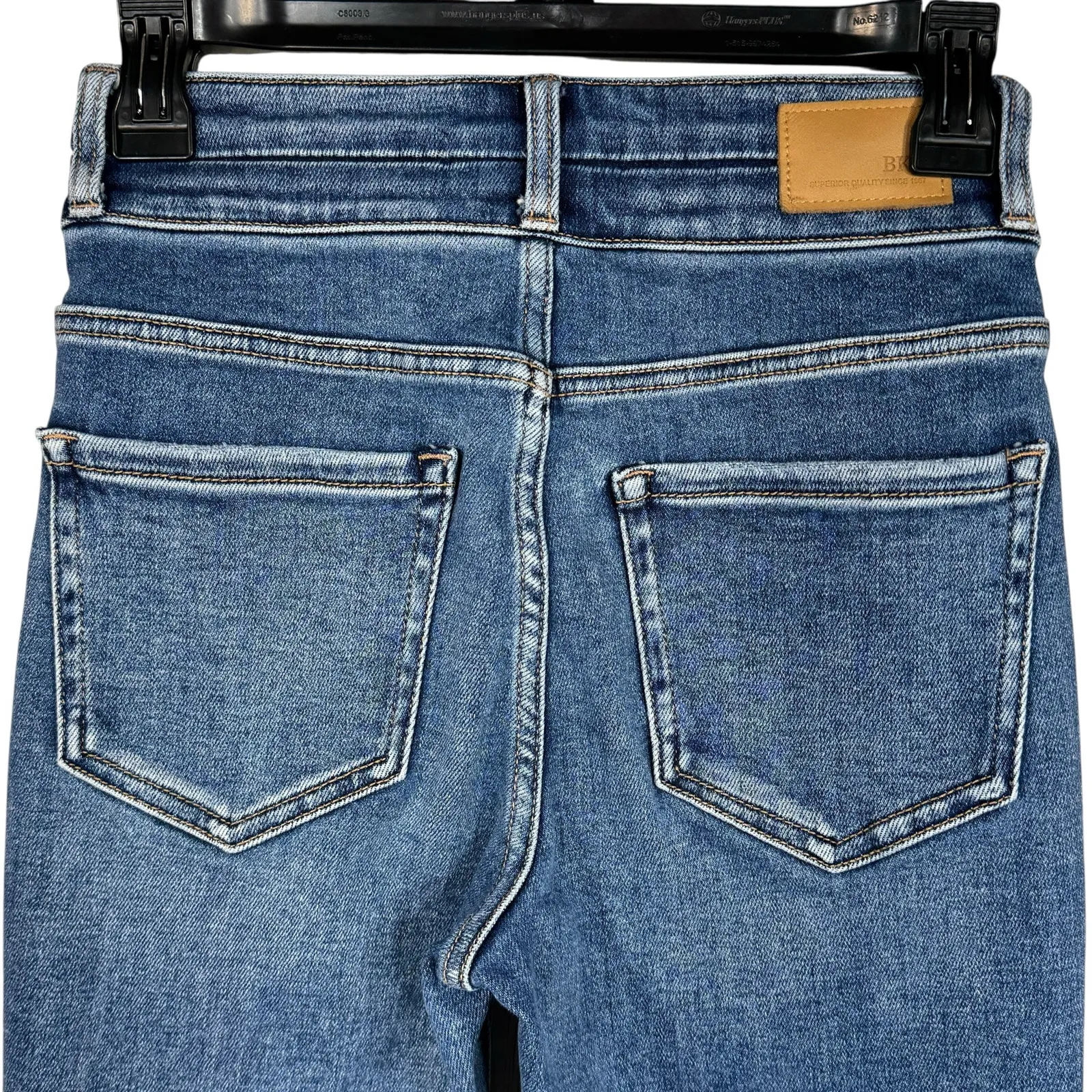 BKE SZ 25x29 1/2 Billie Jeans Tailored Bootcut Slim Fit Hi-Rise Distressed Blue - Image 6