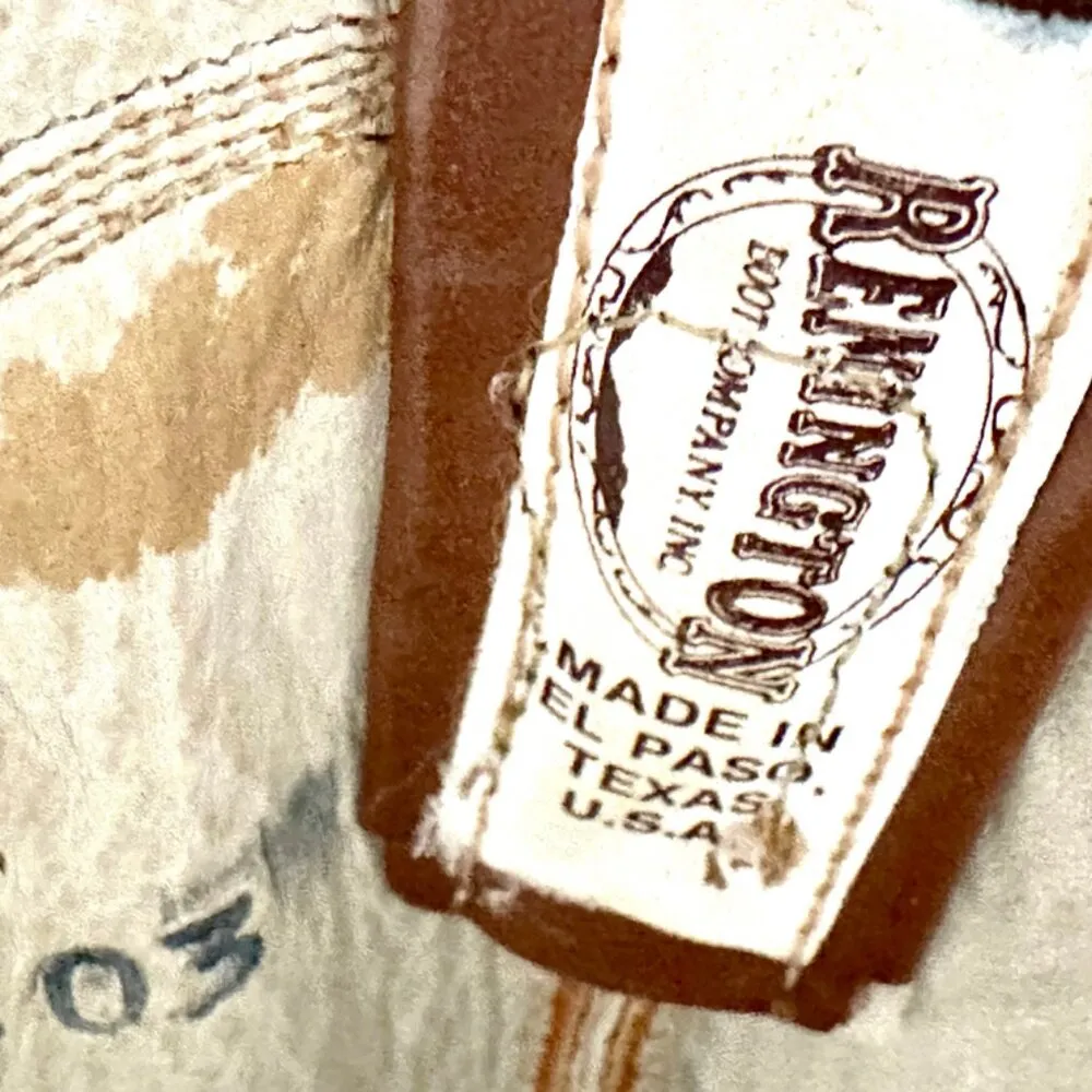 Vintage Remington Cowgirl Brown Leather Handmade Boots Size 7 C - Image 7