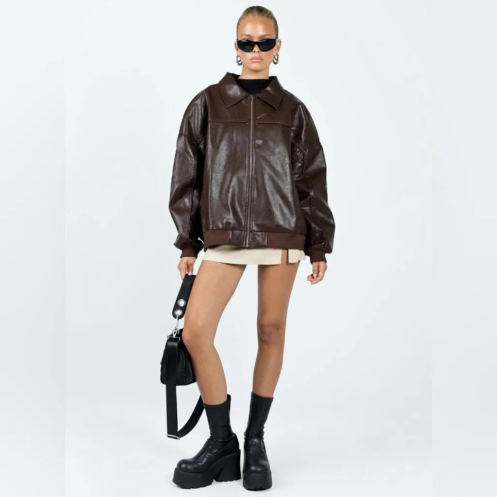 Princess Polly Women's Jacket in Brown, Size 2 - Image 3