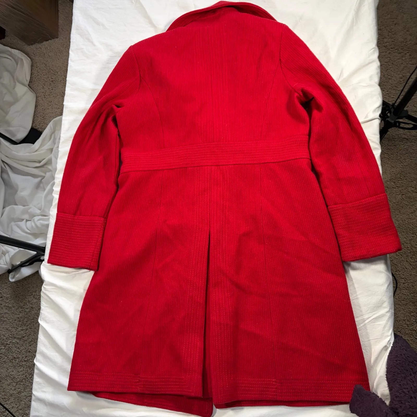 Bitten Sarah Jessica Parker SJP women’s double breast red pea coat. Size M wool Size M - Image 5