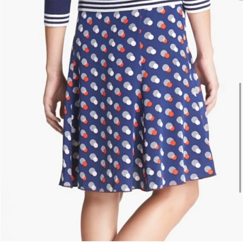 KATE SPADE Blue 'Holland' Silk Polka Dot Skirt Size 12 - Image 2