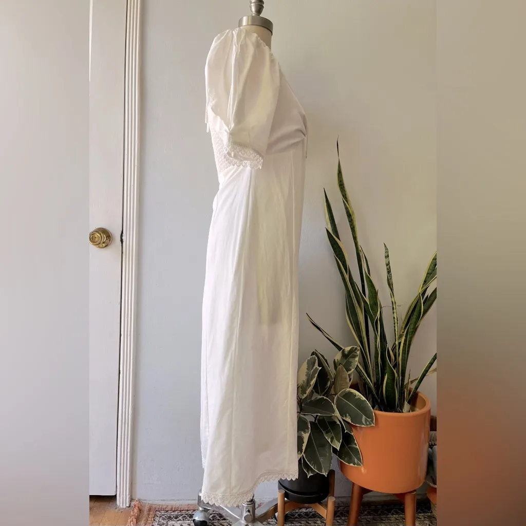 She + Sky•White Cotton Puff-Sleeve Fit & Flare Dress•Size S - Image 6