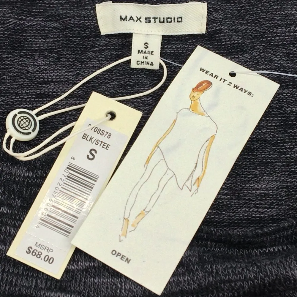 Max Studio Women's Wear It 2 Ways Long Sleeve Tunic Sweater in Dark Gray-Size S - Image 11