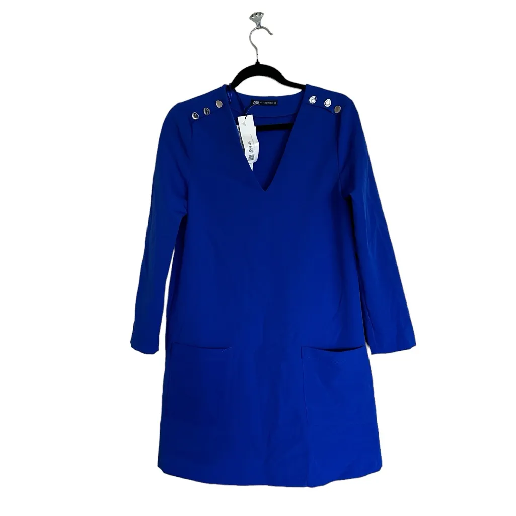 NWT ZARA MINI DRESS WITH SHOULDER BUTTONS BLOGGERS FAV XS - Image 12