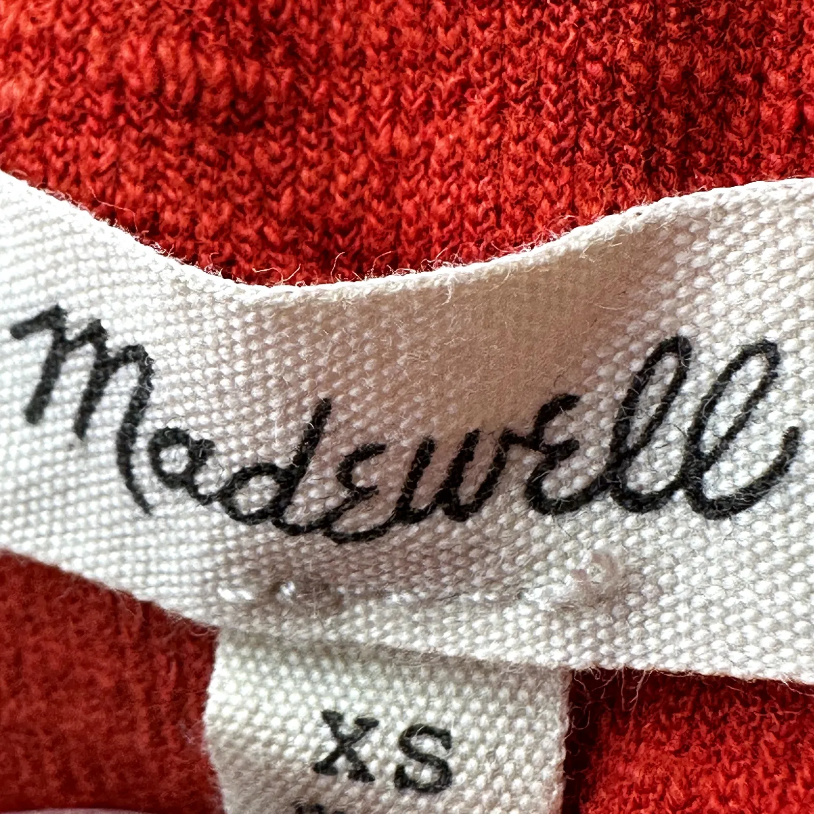 Madewell Westville Tank Top Slim Fit High Neck Fitted Knit Himalayan Orange XS - Image 3