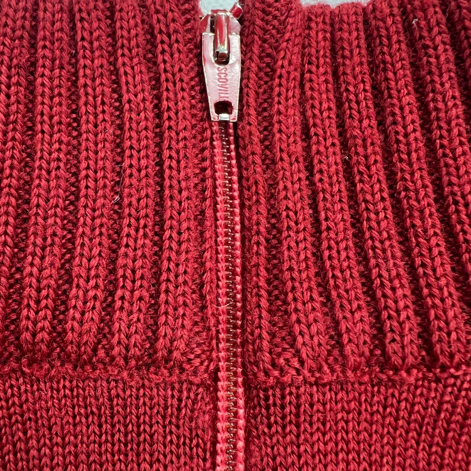 Vintage 1960s Evan Picone Wool Red Short Sleeve Mock Turtleneck Sweater Size S - Image 8