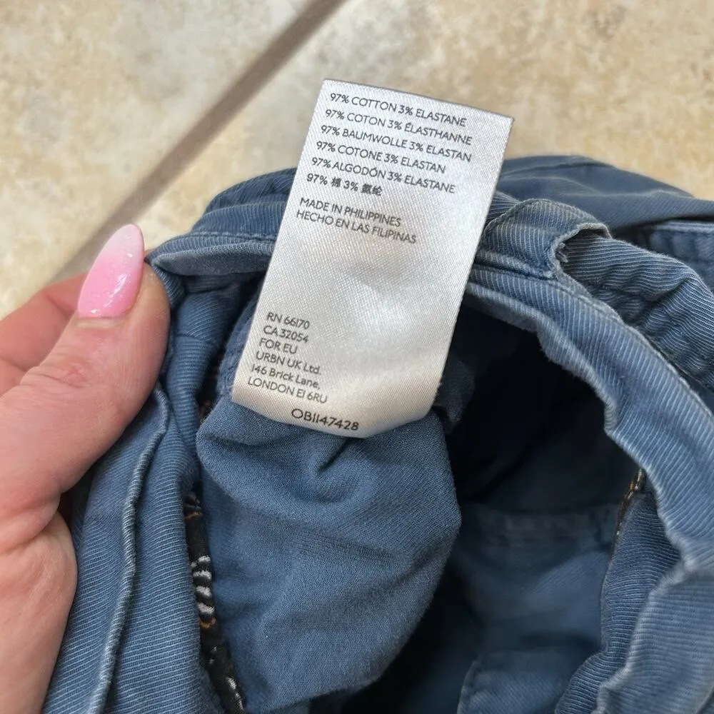 Anthropologie Pants Women’s O Teal Ellie Embroidered Belted Barrel Leg Utility - Image 6