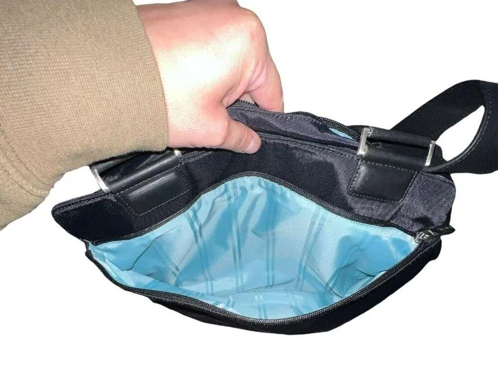 Tumi Black Shoulder Diaper Bag Nylon Pockets Large Full Zip Double Handles Women - Image 4