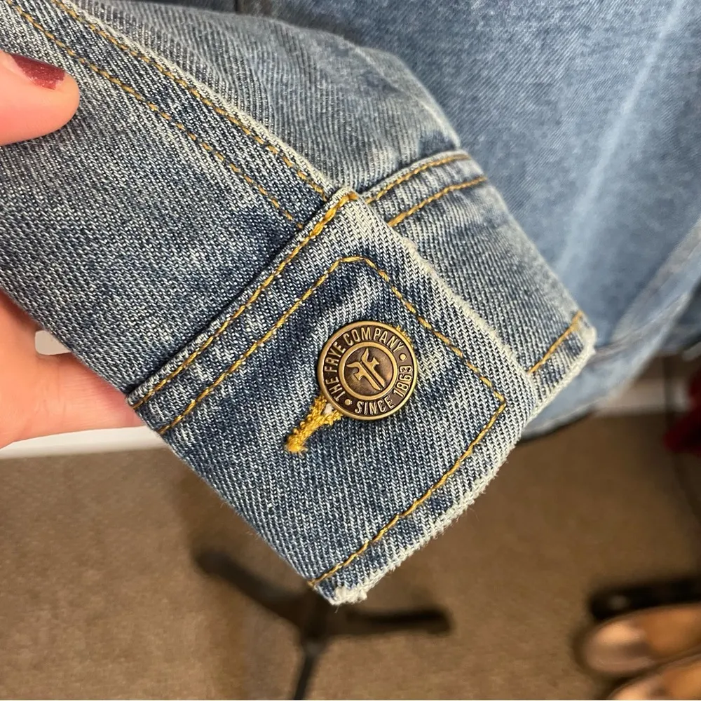 Frye Denim Jean Jacket Rivets Studding Detail NEW with tags - Image 14