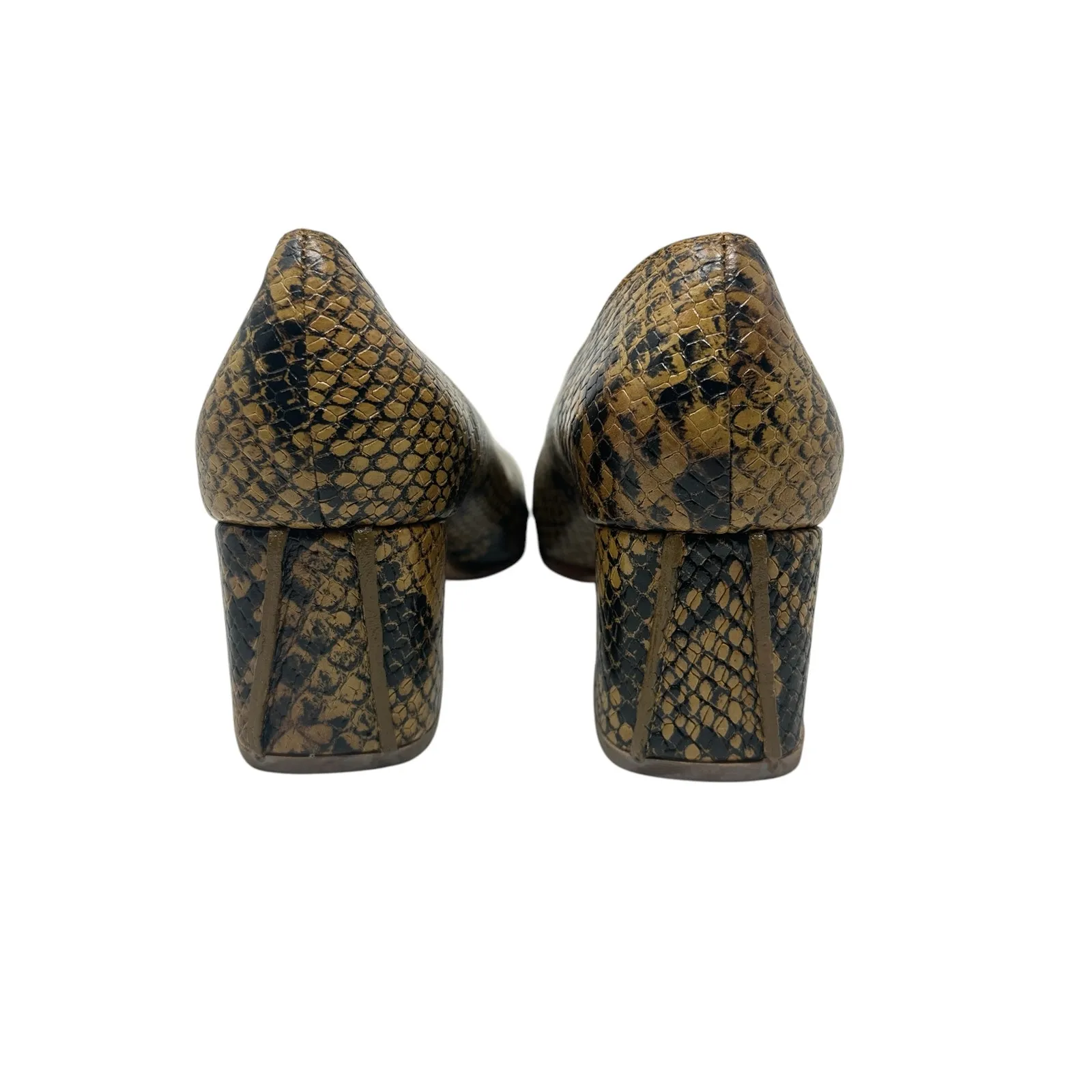 No. 6 Heels Pumps Shoes Snakeskin Leather Square‎ Toe Brown Tan Size US 6 - Image 6