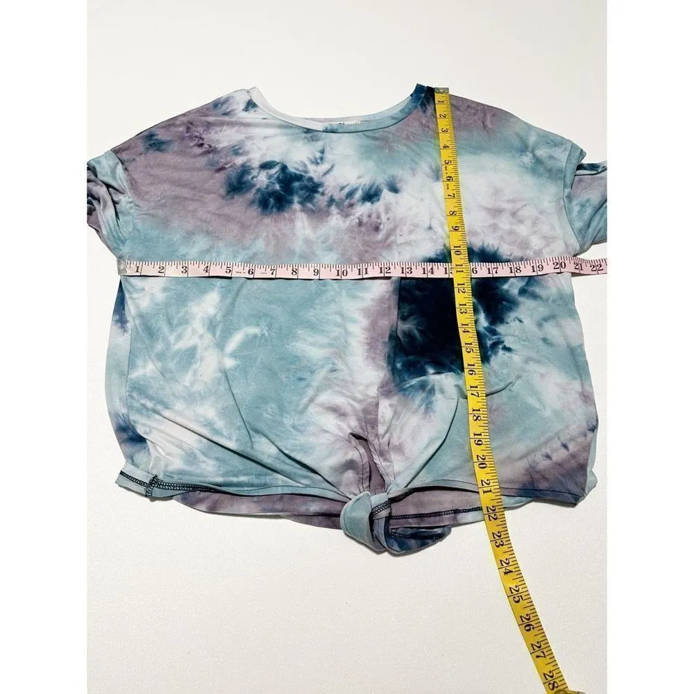 Wall Flower Women's Tie Dye Long Sleeve Tie Front Top Multi-Color Size‎ Medium - Image 6