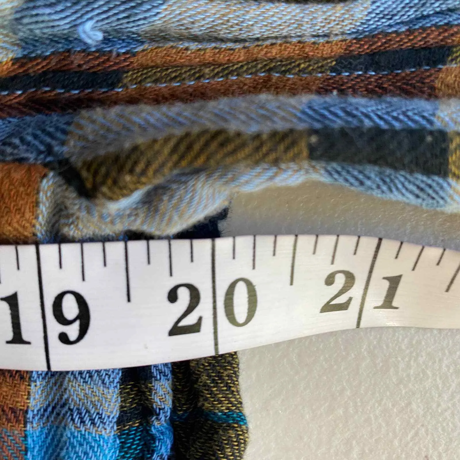 Free‎ People Flannel Shirt XS Blue Plaid Grunge Revival Western Dark Academia - Image 8