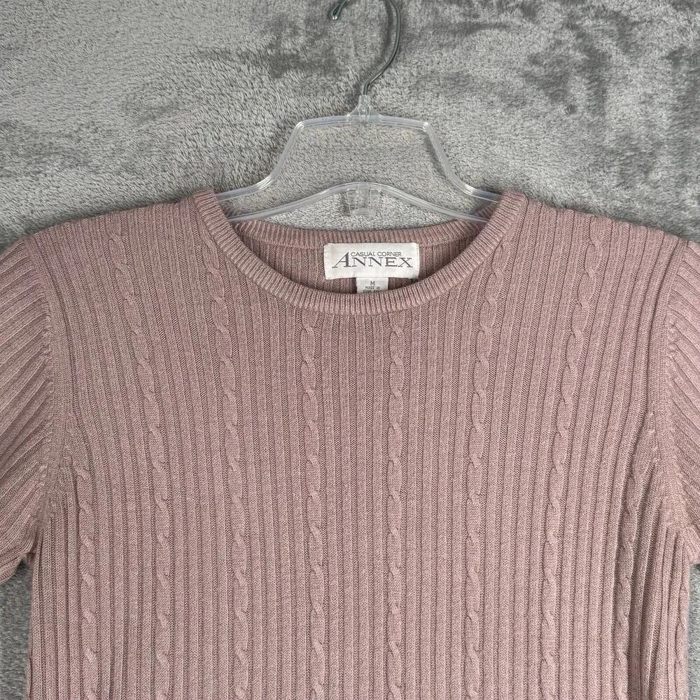 Casual Corner Annex Sweater Womens Medium Soft Pink Vintage Y2K Bohemian Cottage - Image 4