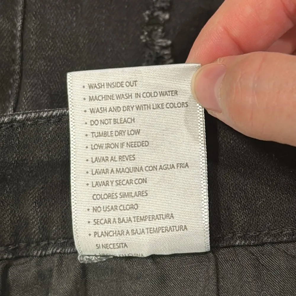 KanCan Hazy Mid Rise Ankle Skinny Jeans Distressed Fringe Hem Black Wash size 27 - Image 12