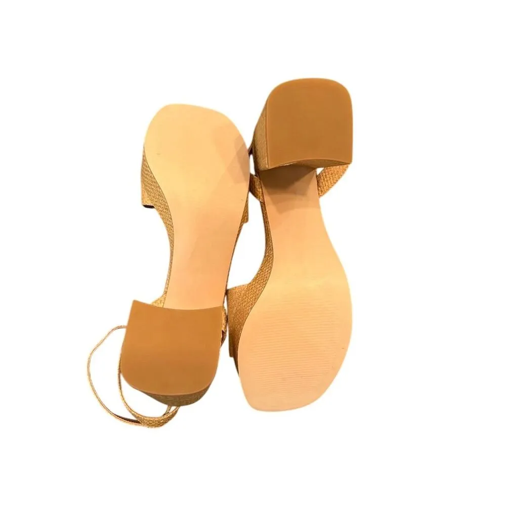 Women's Beige Raffia Sandals Size 10M Casual Summer NWOT - Image 7