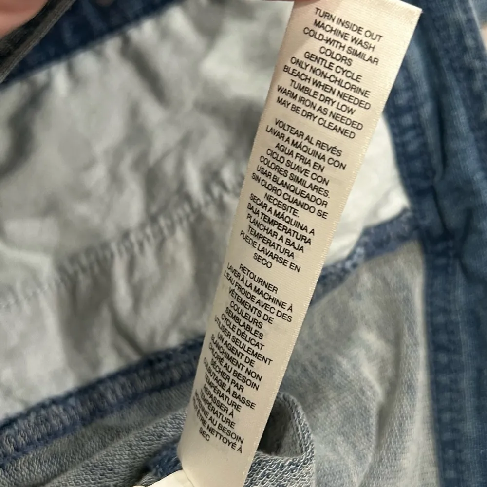 Chico’s Zenergy French Terry Indigo Denim Embroidered Floral Jacket Size 0/S Blue - Image 7