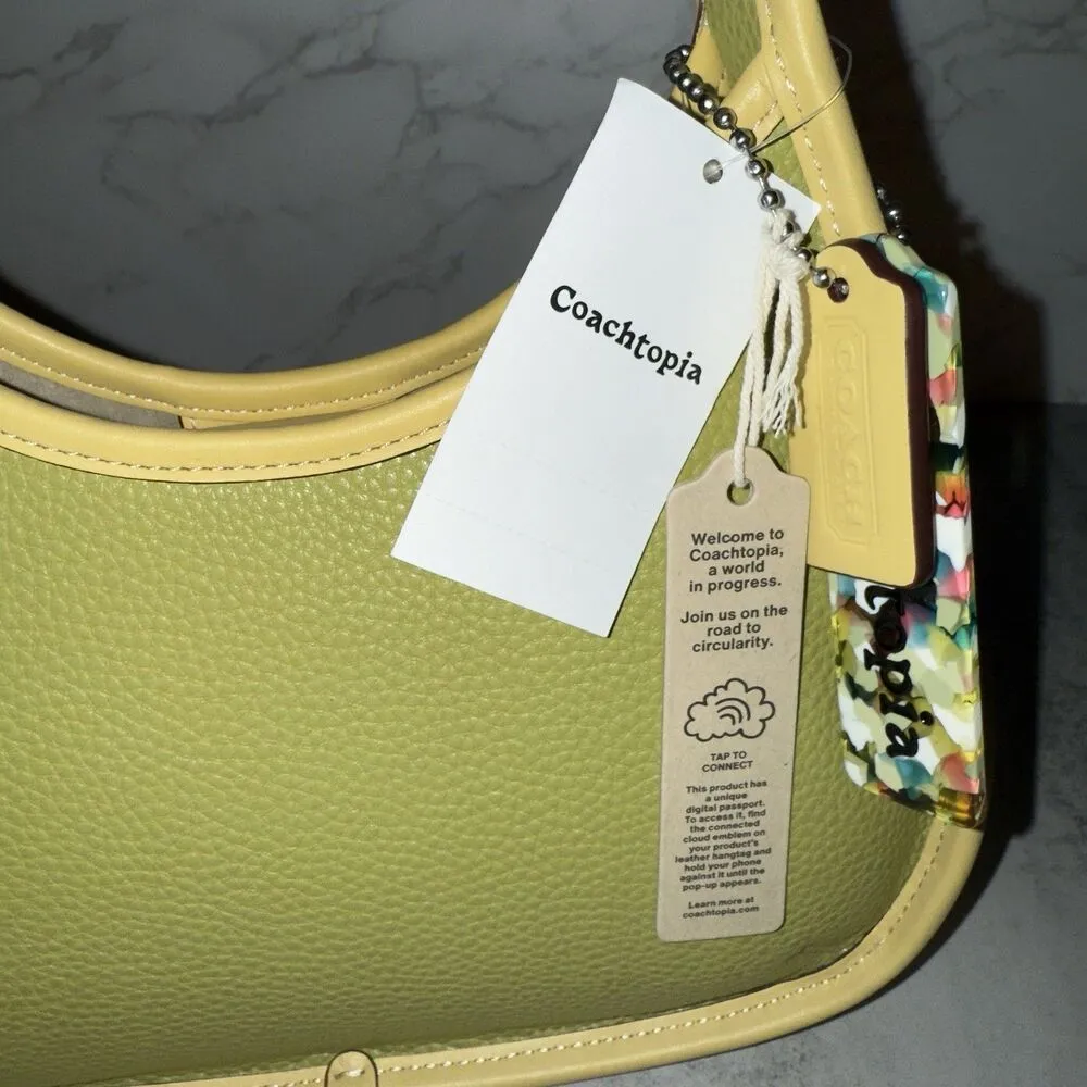 NWT Coach Ergo Bag In Coachtopia Leather Lime Green Multi - Image 2