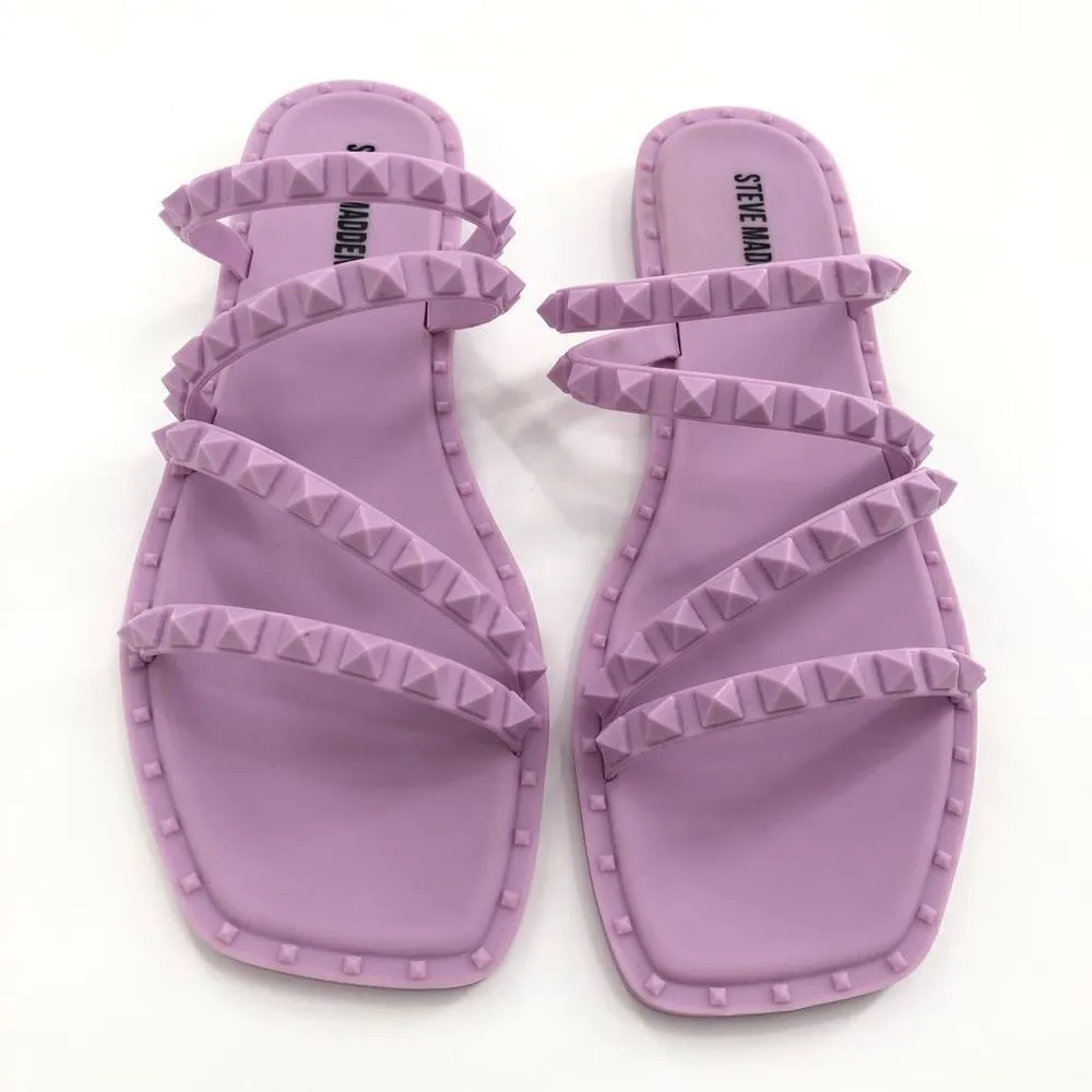 Steven Madden Skyler-J‎ Studded Jelly Slide Sandals Lilac 8 - Image 2