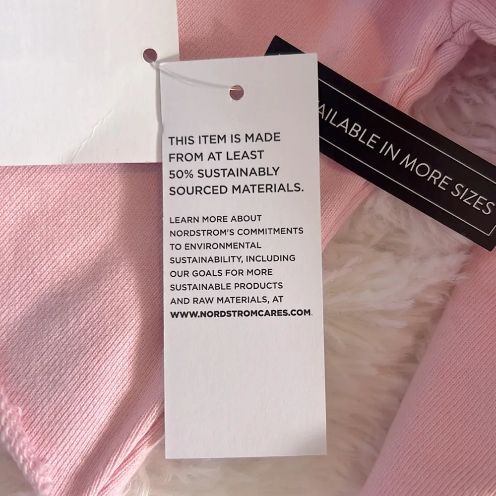 Cropped Crewneck Sweatshirt Color Pink W/ Embroidered Flower Size S NWT - Image 4