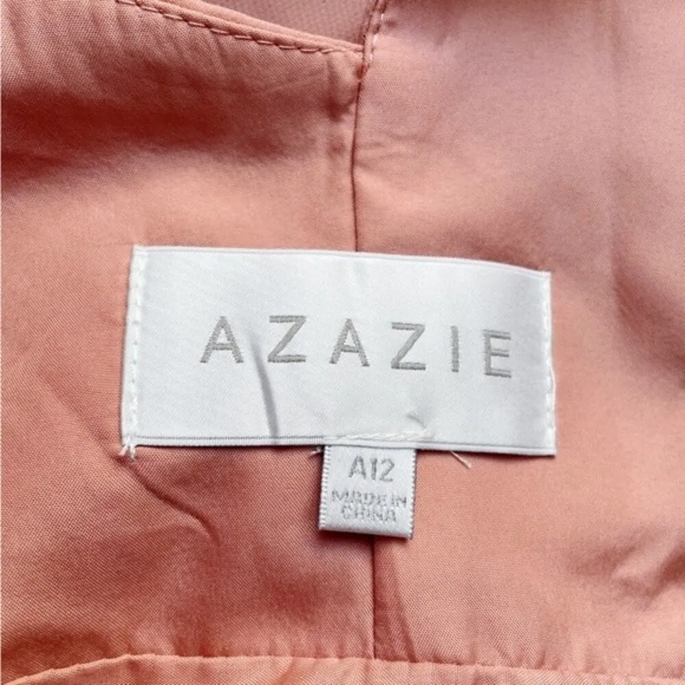 Azazie Mimi Dress Champagne Rose Long Bridesmaid Formal Gown Women’s Size 12 - Image 12