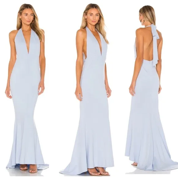 Jenny From The Block Blue Halter Dress Size Small - Image 2