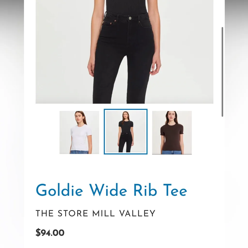 Goldie  wide rib tee black small $94 - Image 7