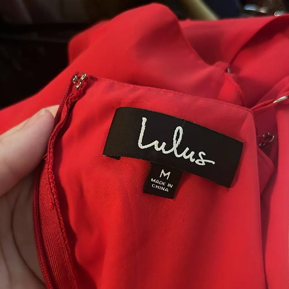 Lulu’s Starlet Red Ruched Maxi Dress Size Medium - Image 12