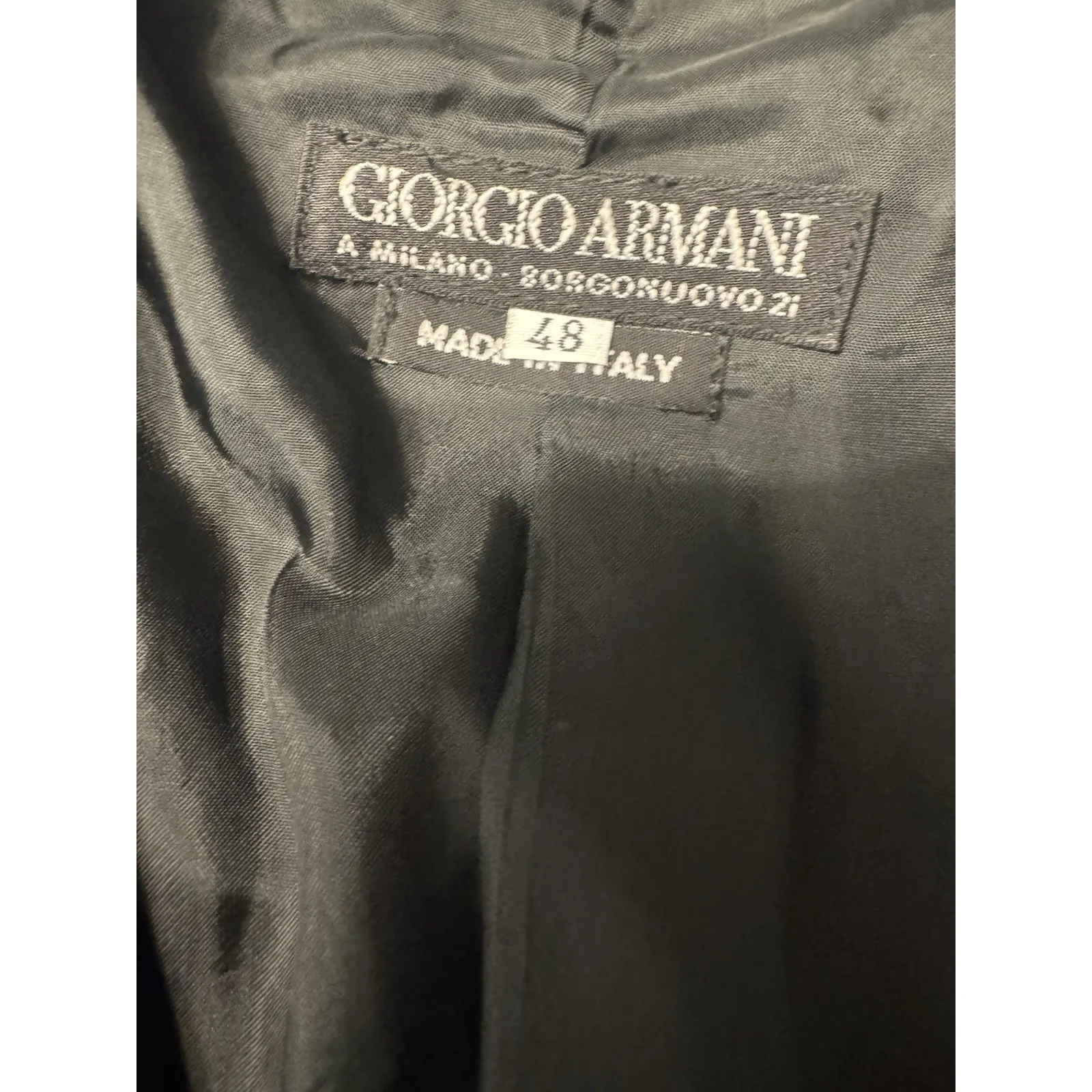 Giorgio Armani Blazer‎ Jacket 48 IT Black Pure Wool Made in Italy Classic Size M - Image 3