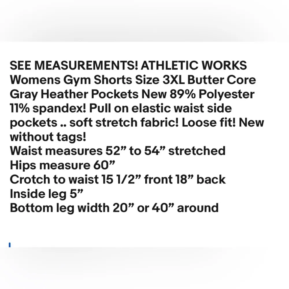ATHLETIC WORKS Womens Gym Shorts Size 3XL 24-26 Butter Core Gray Heather NWOT - Image 7