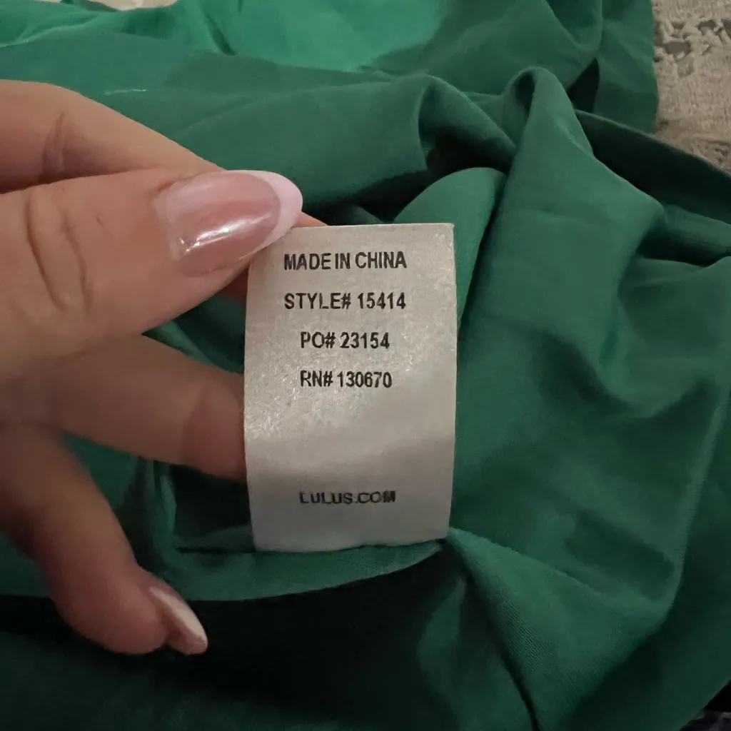 Lulu's Letter of Love Green Backless Skater Dress Size Small - Image 7