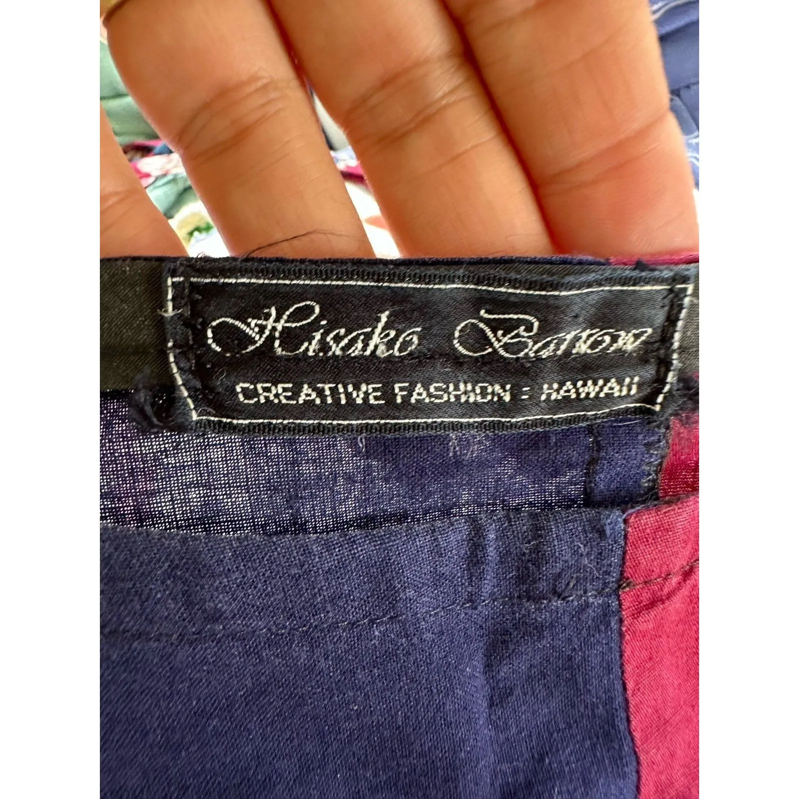 Hisako Barrow Creative Fashion Hawaii Asian Inspired Mix Media Floral Tunic Top Size undefined - Image 5