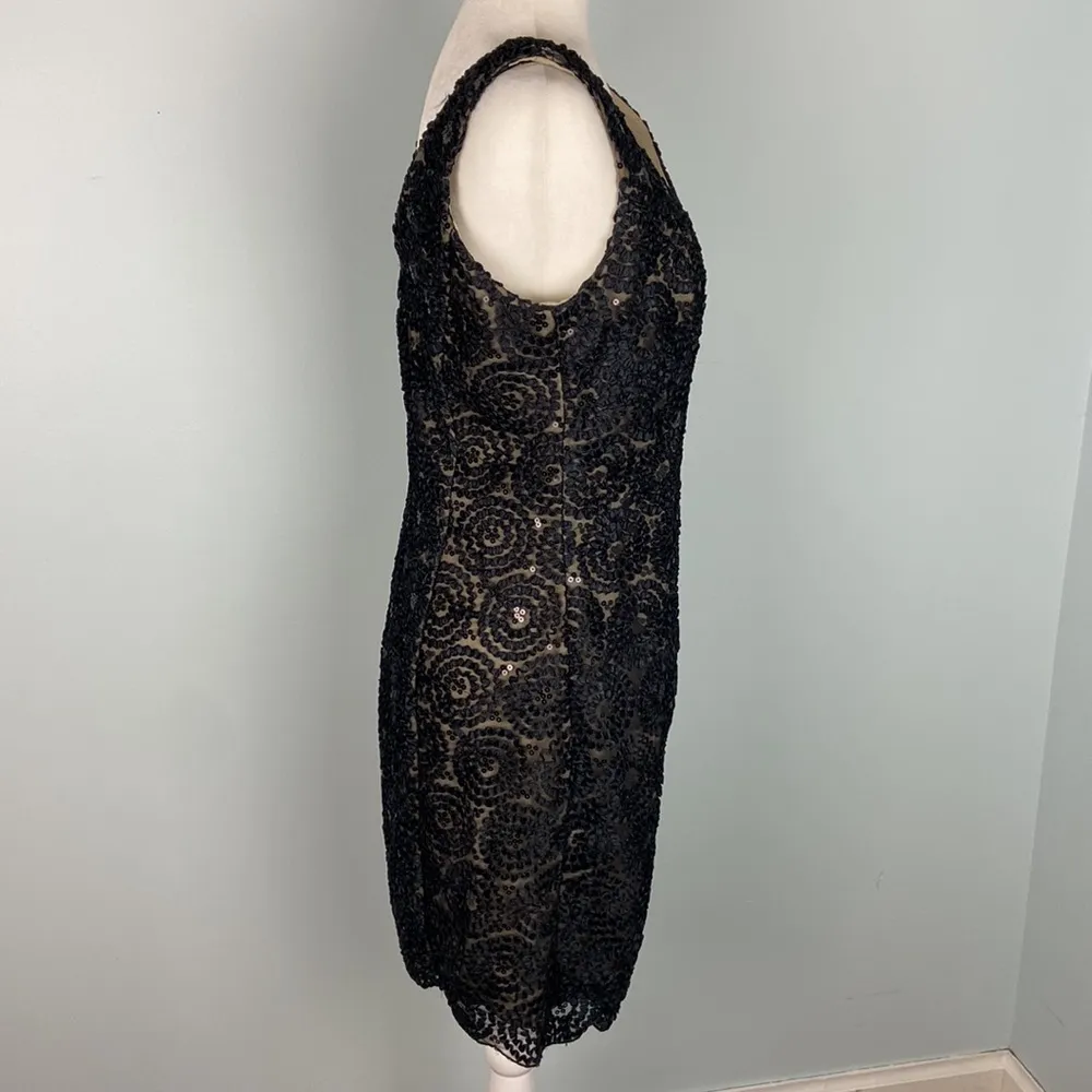 NWT Jackie Jon New York Illusion Lace Cocktail Dress Scalloped Shift Size 10 - Image 6