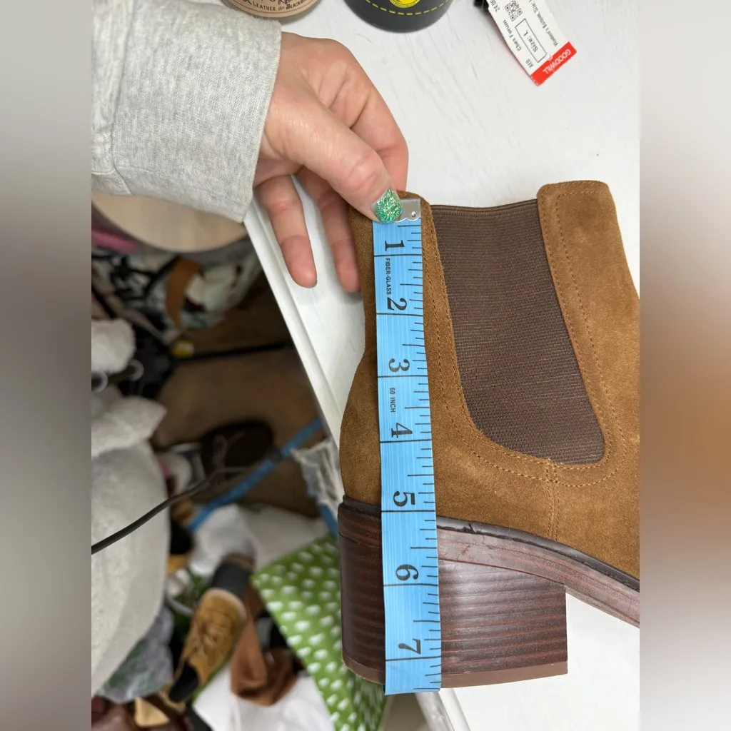 MARC FISHER Womens Brown Heel Pull-Tab Modesty Suede Leather Chelsea Boot 8 M - Image 12