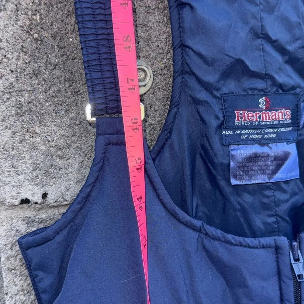 Vintage HERMAN's Ski Bib Snowsuit Winter Wear Size Small Medium Blue - Image 5