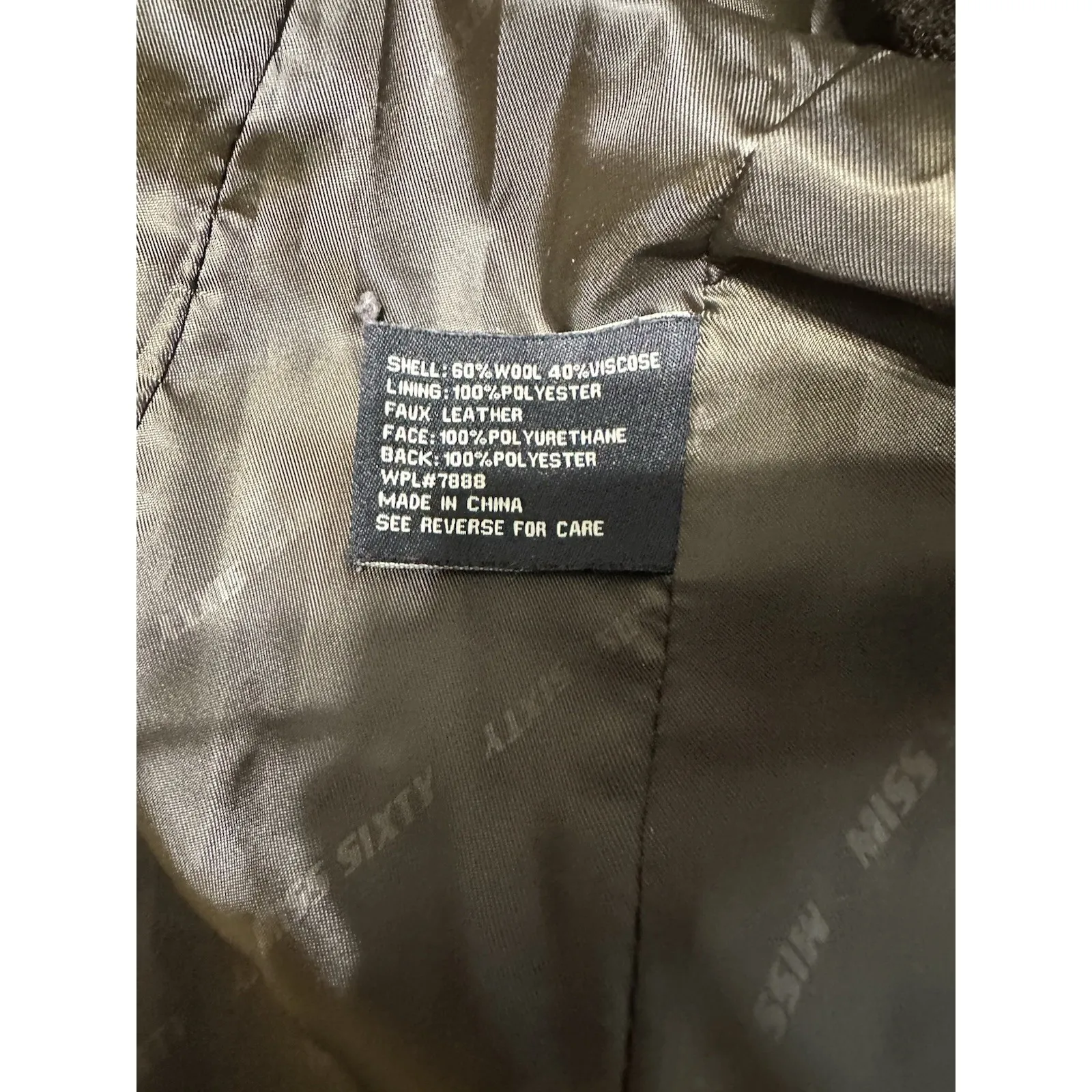 Y2K Miss Sixty M60 Military Wool Pea Coat Brown Gold Buttons Size S - Image 6