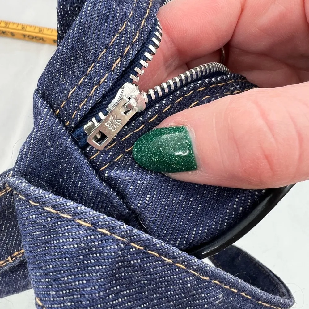 Vintage Denim Shoulder Bag Blue - Image 11