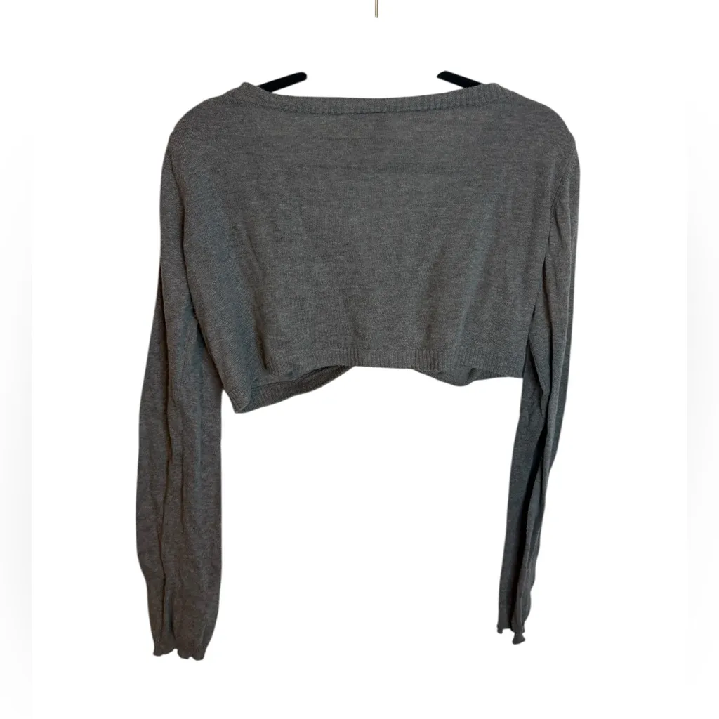 H&M Divided Gray Y2K Cropped Cardigan - Image 2